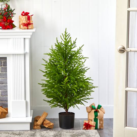 3.5ft. Unlit Norfolk Island Pine Natural Look Artificial Christmas Tree